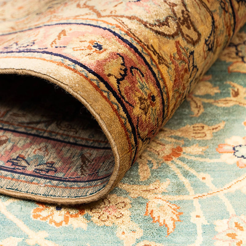 Zijden tapijt - Ghom Silk - Premium - 216 x 132 cm - donkerblauw