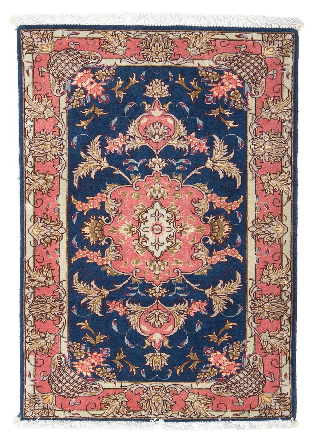 Perzisch tapijt - Tabriz - Royal - 82 x 58 cm - donkerblauw