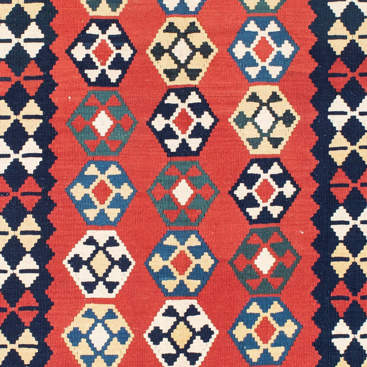 Kelim tapijt - Oosters - 195 x 156 cm - rood