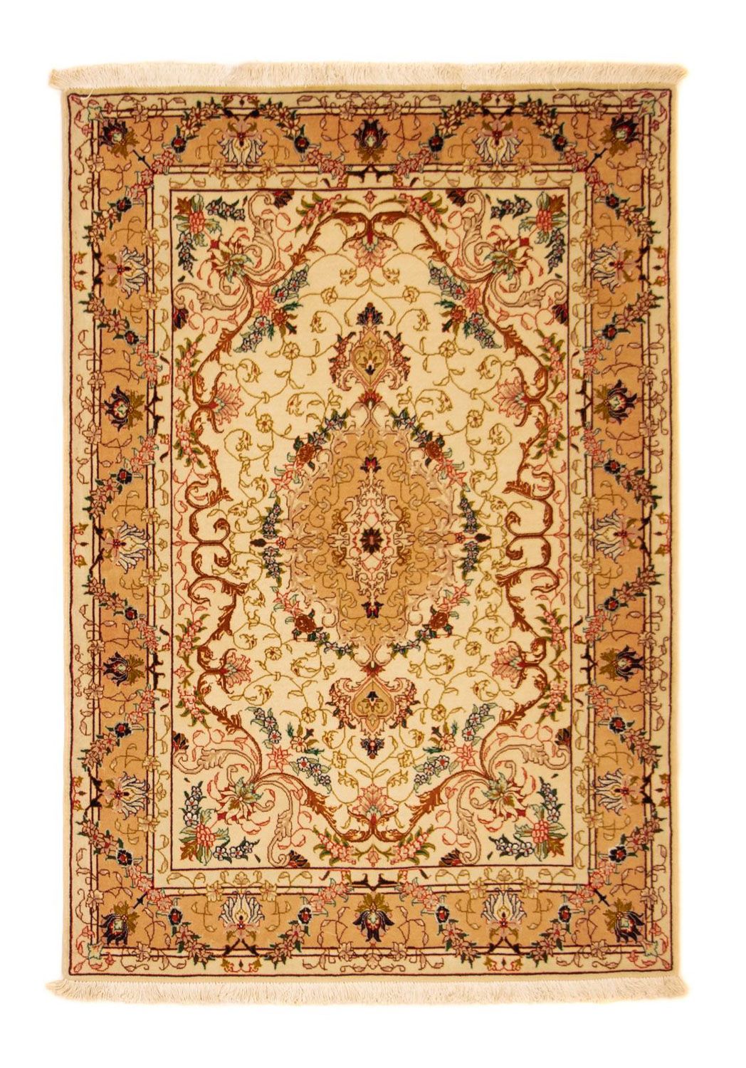 Perzisch tapijt - Tabriz - Royal - 148 x 101 cm - beige