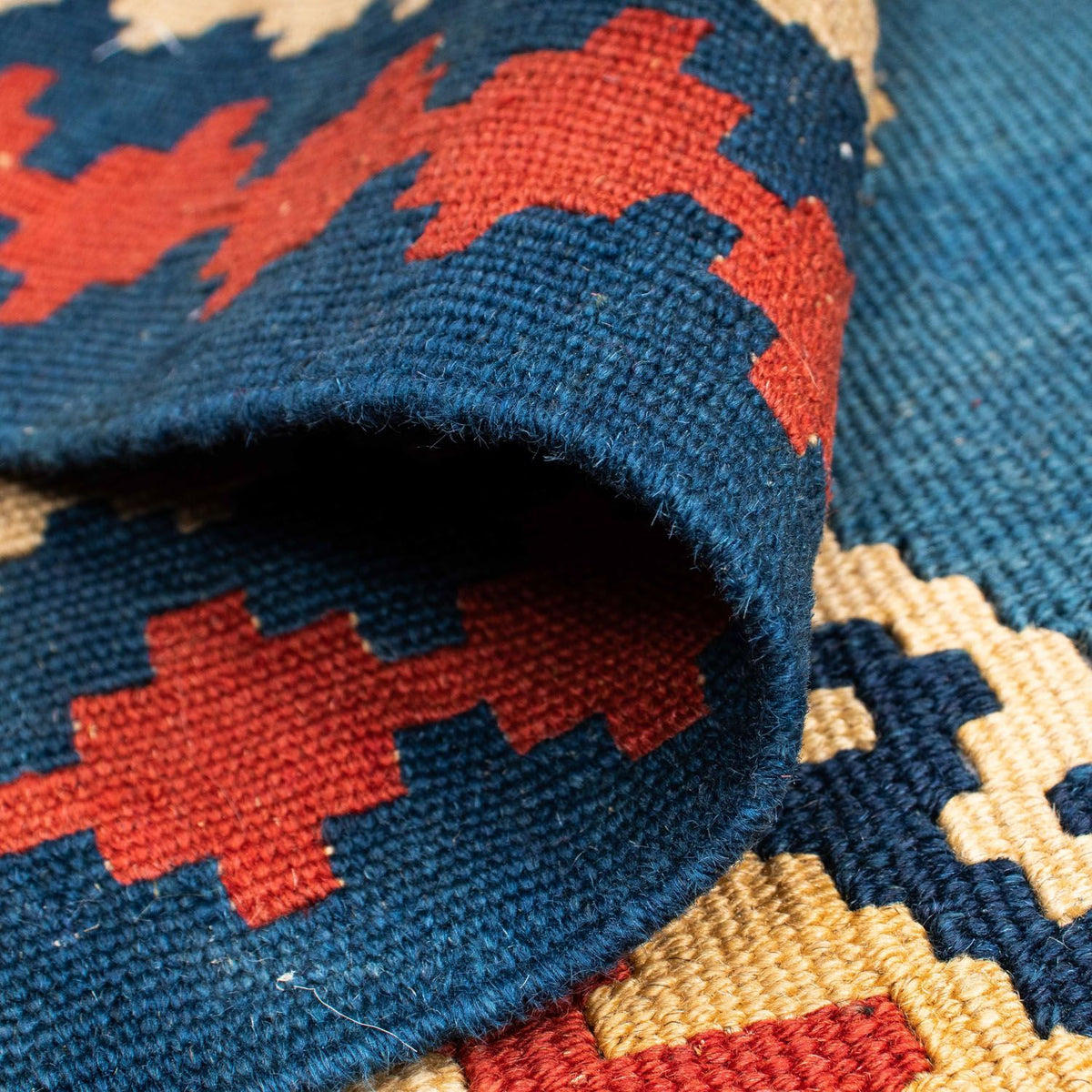 Kelim tapijt - Oosters - 193 x 152 cm - blauw