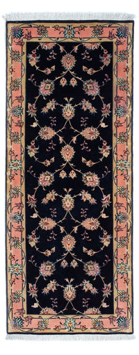 Loper Perzisch tapijt - Tabriz - Royal - 200 x 74 cm - donkerblauw