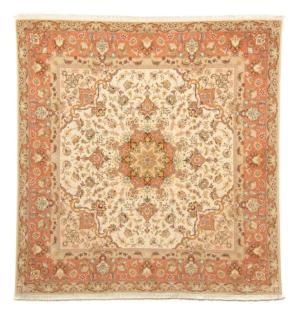 Perzisch tapijt - Tabriz - Royal vierkant  - 212 x 205 cm - beige