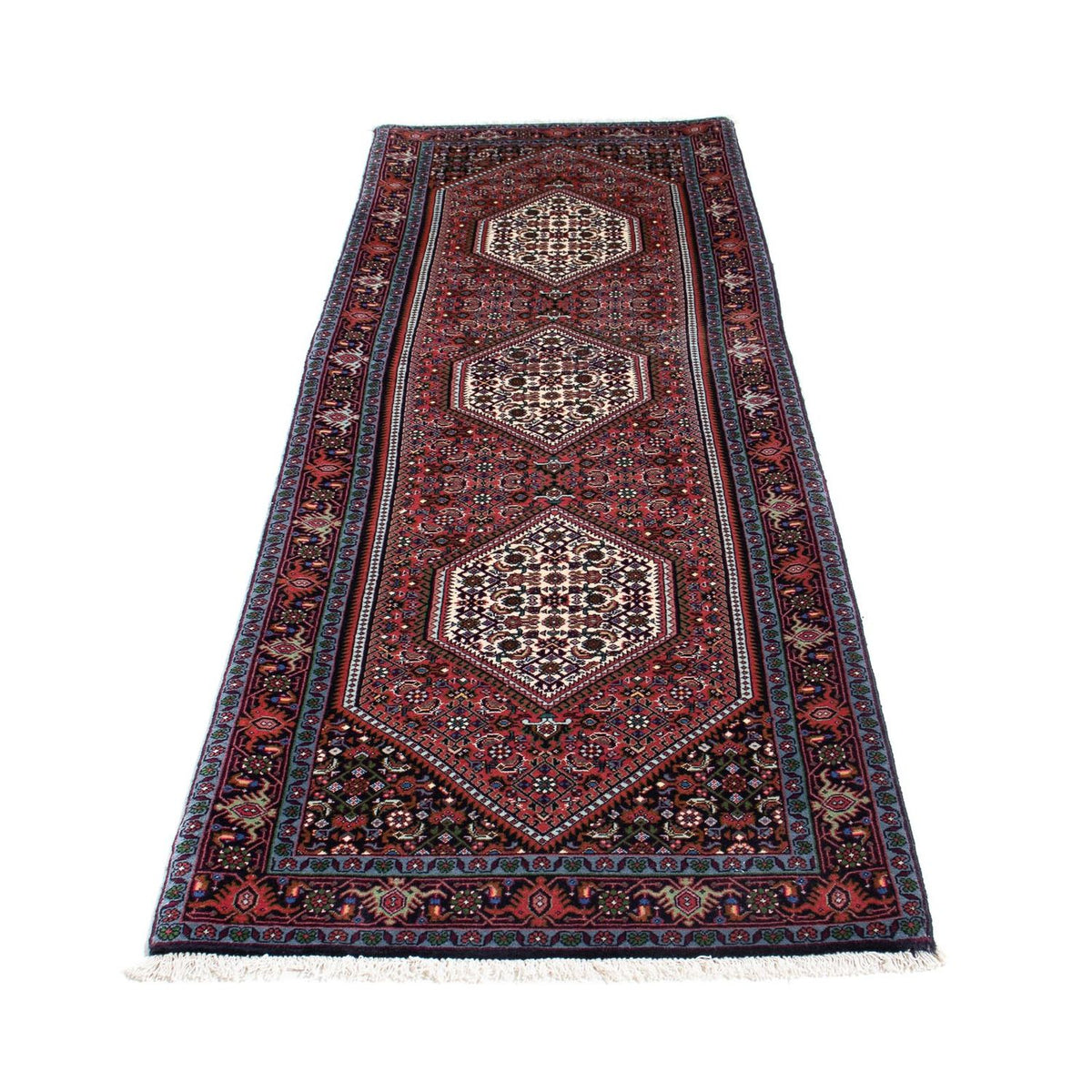 Loper Perzisch tapijt - Bijar - 248 x 74 cm - blauw