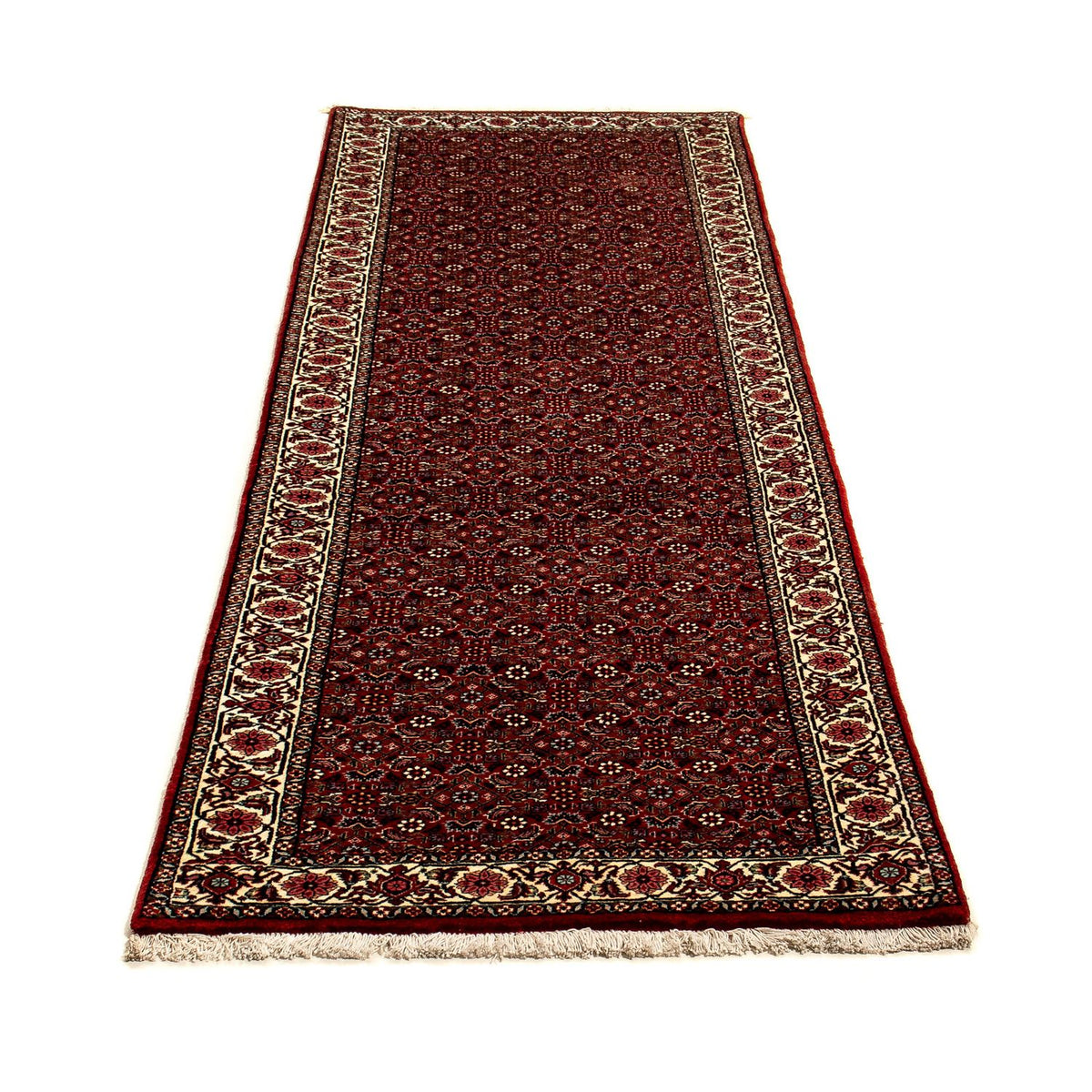 Loper Perzisch tapijt - Bijar - 296 x 82 cm - donkerrood