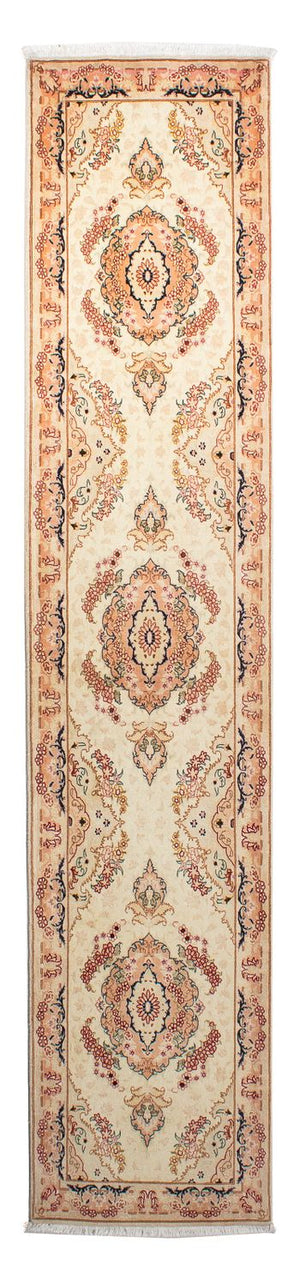 Loper Perzisch tapijt - Tabriz - Royal - 306 x 74 cm - beige