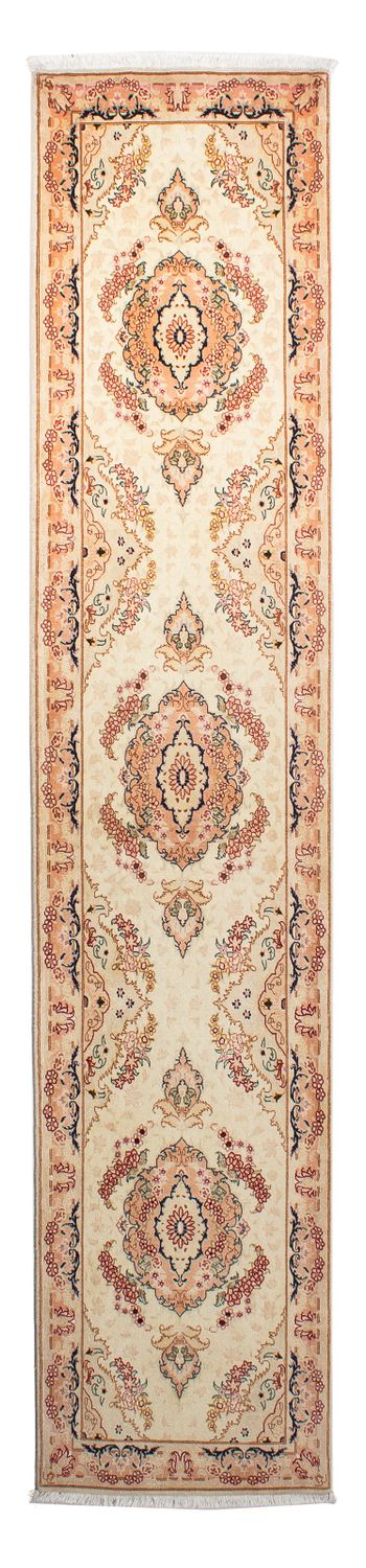 Loper Perzisch tapijt - Tabriz - Royal - 306 x 74 cm - beige