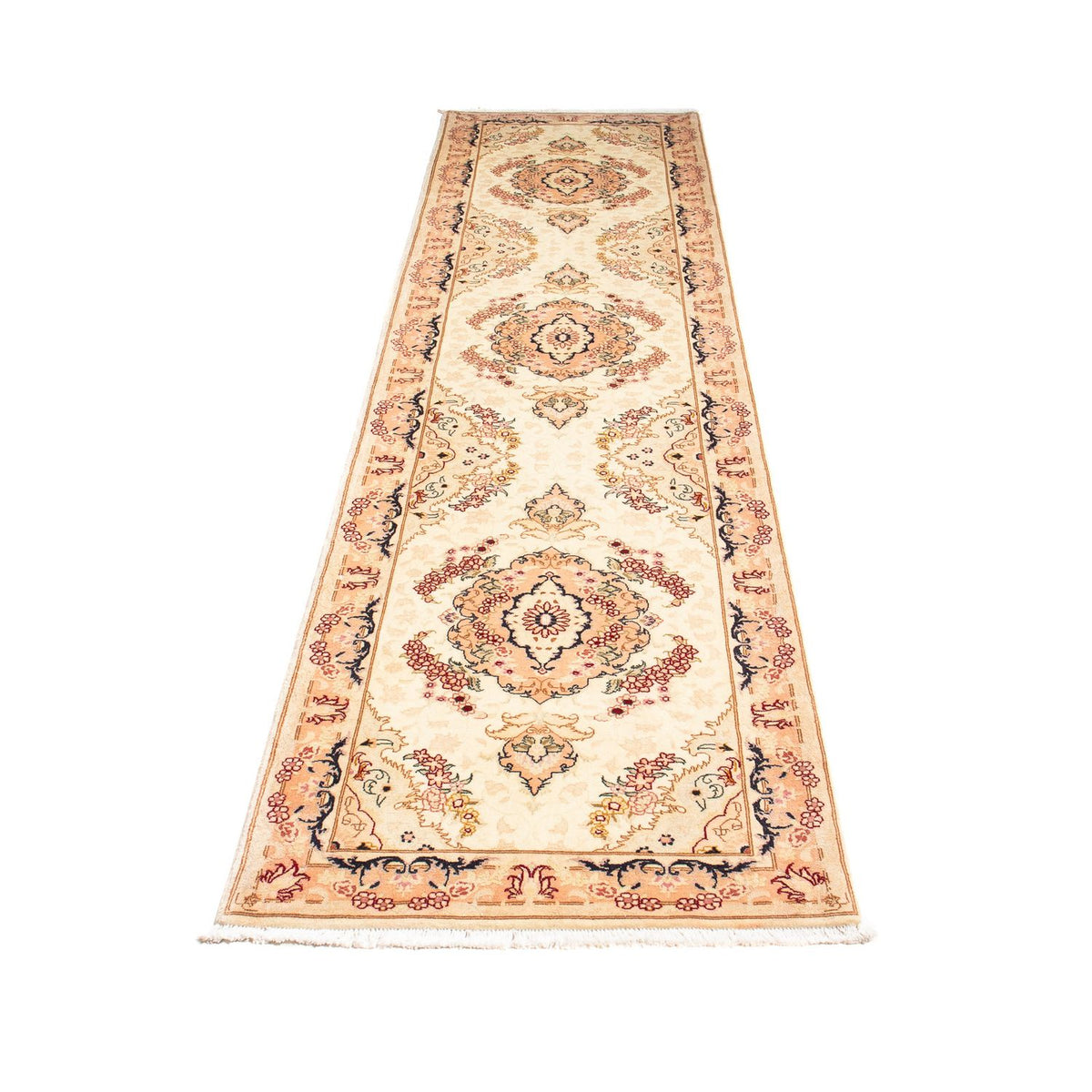 Loper Perzisch tapijt - Tabriz - Royal - 306 x 74 cm - beige