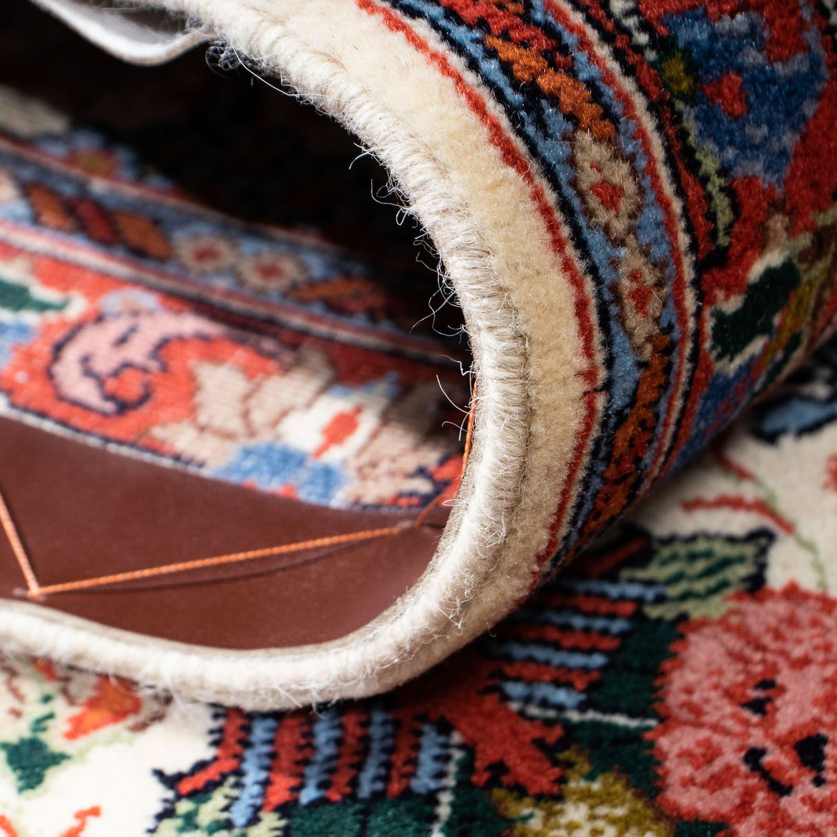 Loper Perzisch tapijt - Ghom - 160 x 49 cm - beige