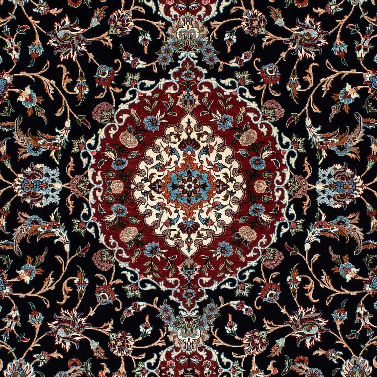 Perzisch tapijt - Ghom - 213 x 141 cm - donkerblauw