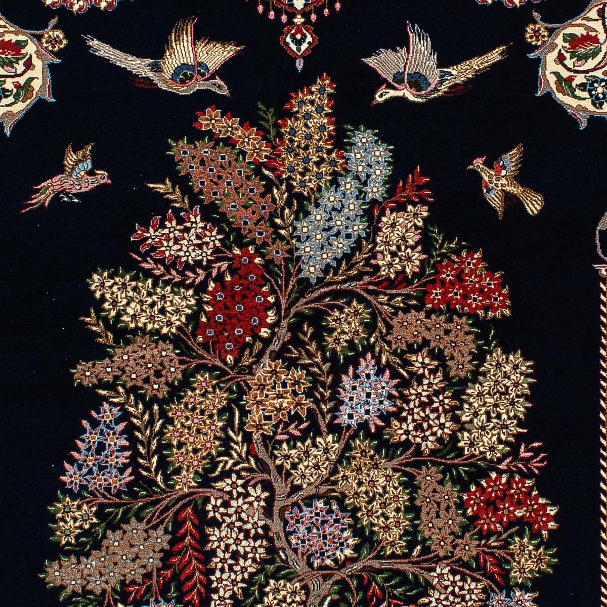 Perzisch tapijt - Ghom - 210 x 139 cm - donkerblauw