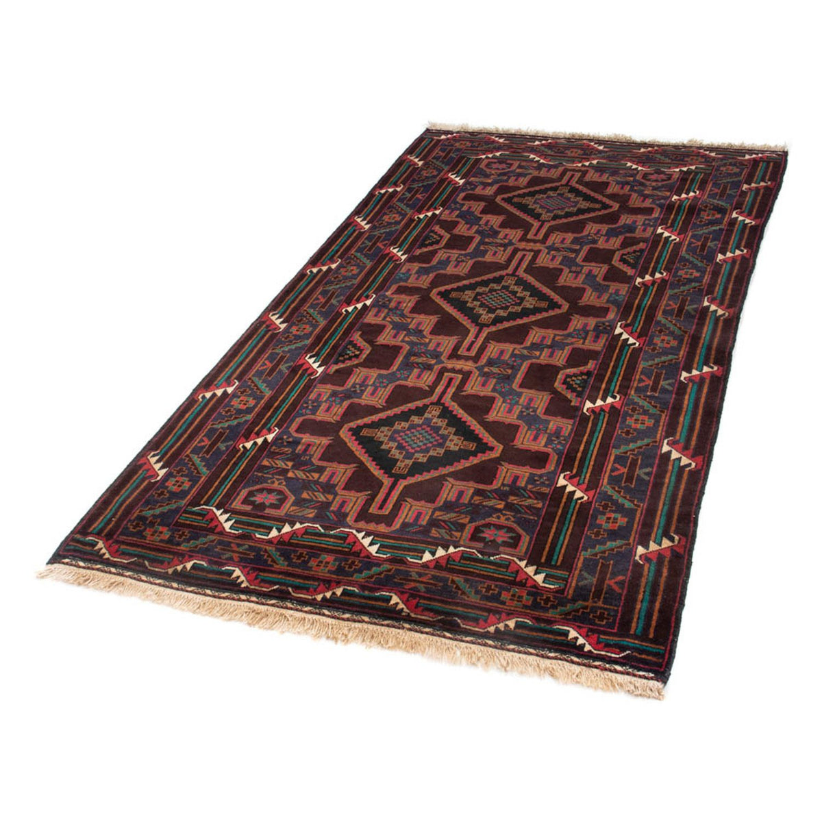 Loper Baluch tapijt - 206 x 108 cm - bruin