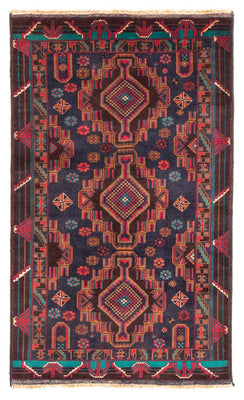 Loper Baluch tapijt - 194 x 108 cm - donkerrood