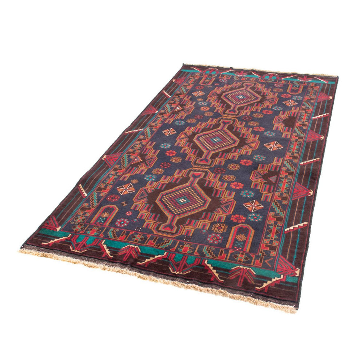 Loper Baluch tapijt - 194 x 108 cm - donkerrood