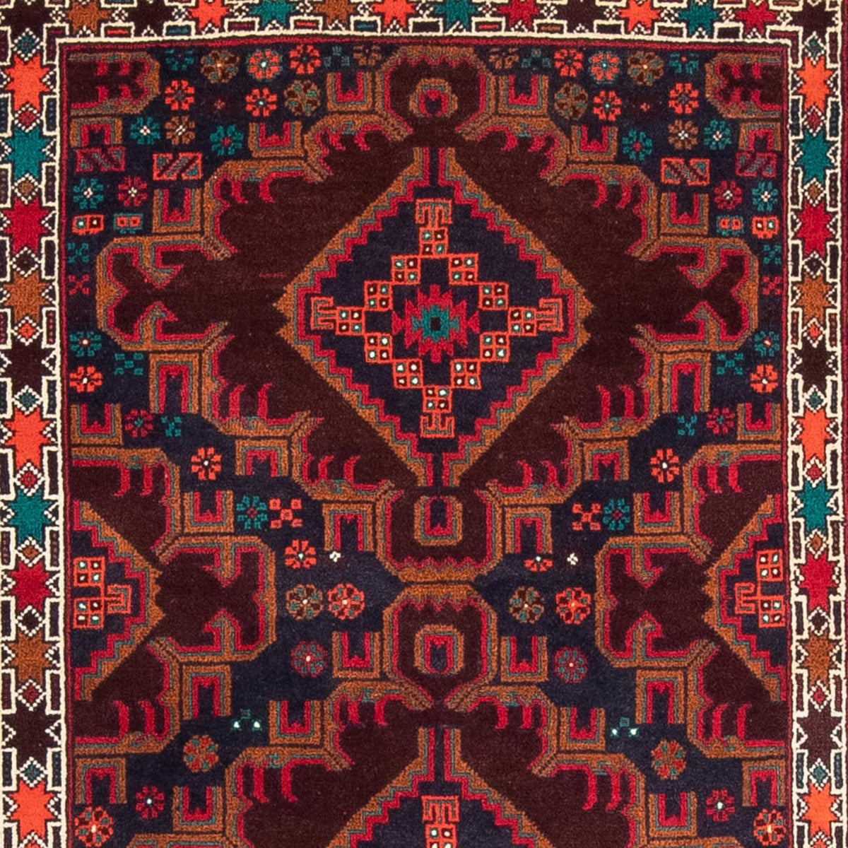 Loper Baluch tapijt - 197 x 105 cm - donkerrood