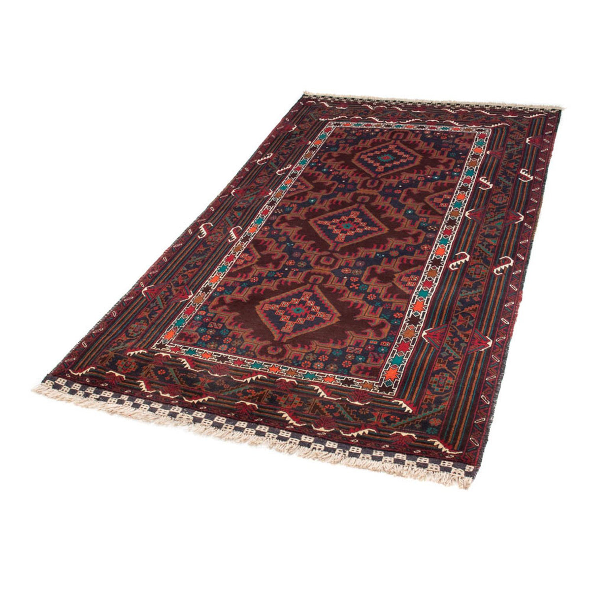 Loper Baluch tapijt - 197 x 105 cm - donkerrood