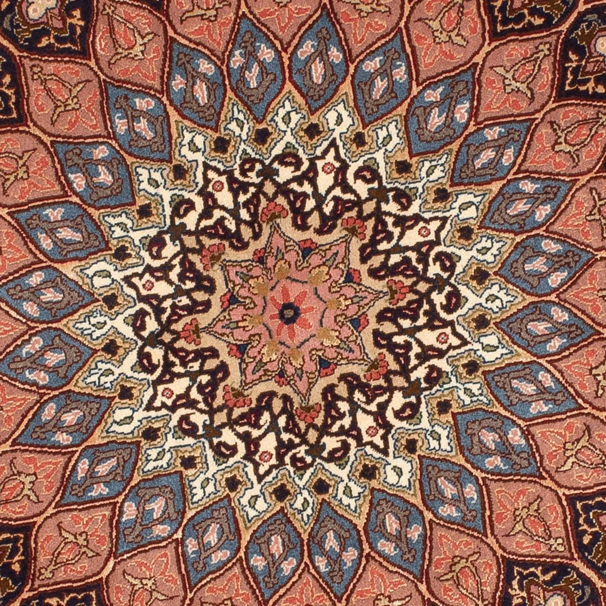 Perzisch tapijt - Tabriz - Royal rond  - 150 x 150 cm - bruin