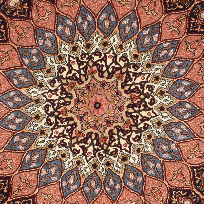 Perzisch tapijt - Tabriz - Royal rond  - 150 x 150 cm - bruin