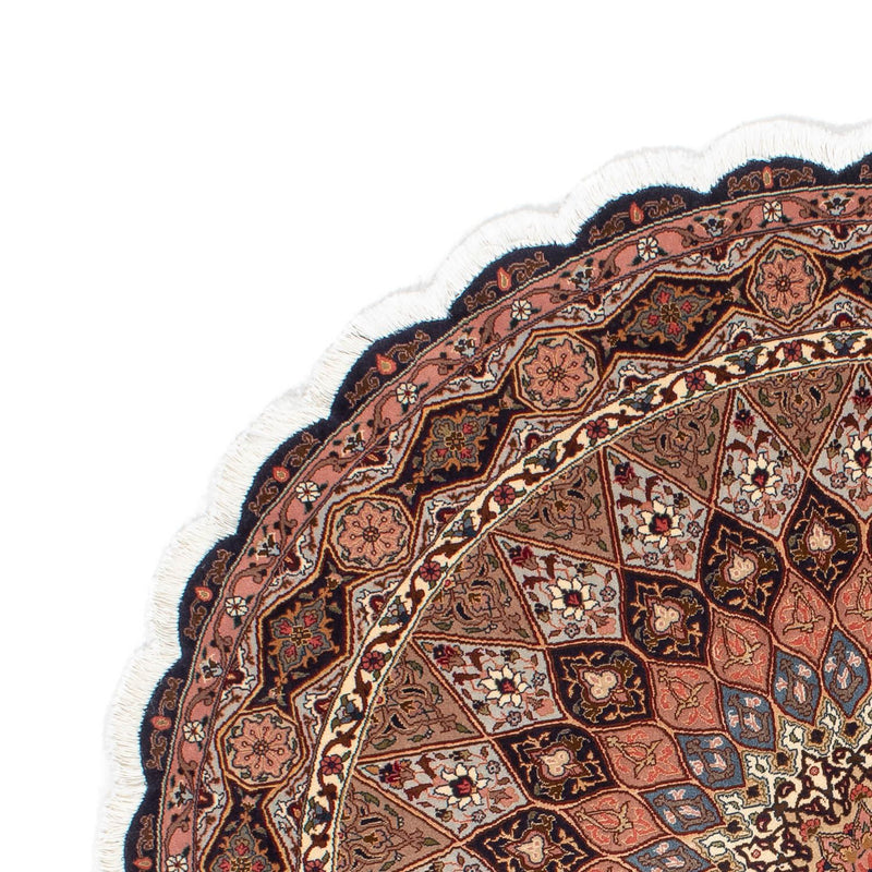 Perzisch tapijt - Tabriz - Royal rond  - 150 x 150 cm - bruin