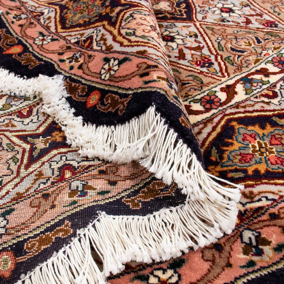 Perzisch tapijt - Tabriz - Royal rond  - 150 x 150 cm - bruin