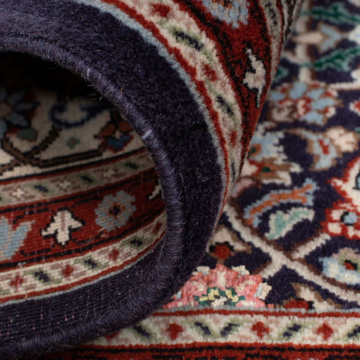 Perzisch tapijt - Klassiek vierkant  - 100 x 100 cm - donkerblauw