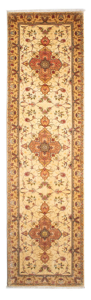 Loper Perzisch tapijt - Tabriz - Royal - 314 x 80 cm - lichtbruin
