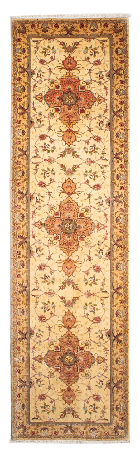 Loper Perzisch tapijt - Tabriz - Royal - 314 x 80 cm - lichtbruin