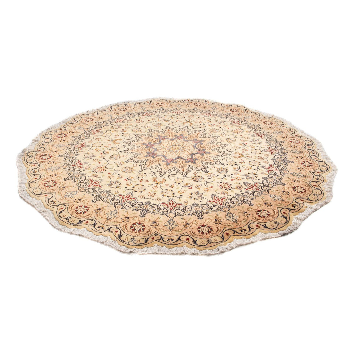 Perzisch tapijt - Tabriz - Royal rond  - 195 x 195 cm - beige