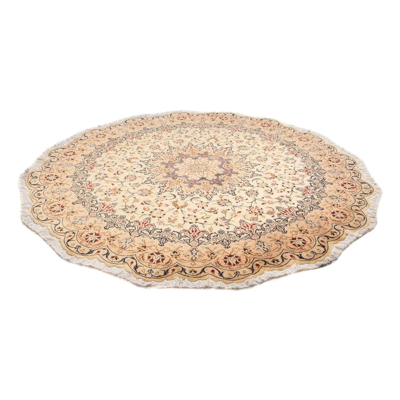 Perzisch tapijt - Tabriz - Royal rond  - 195 x 195 cm - beige
