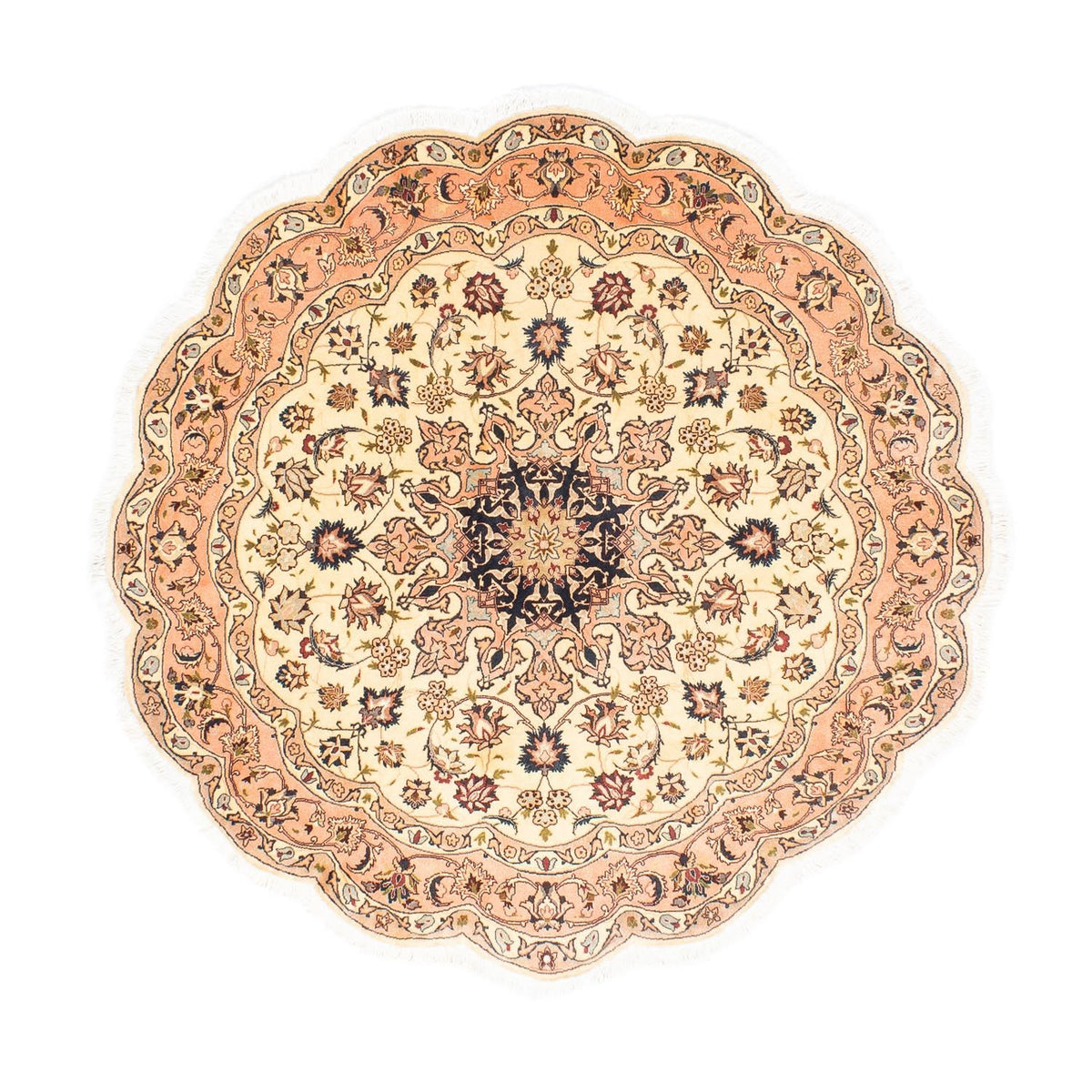 Perzisch tapijt - Tabriz - Royal rond  - 150 x 150 cm - beige