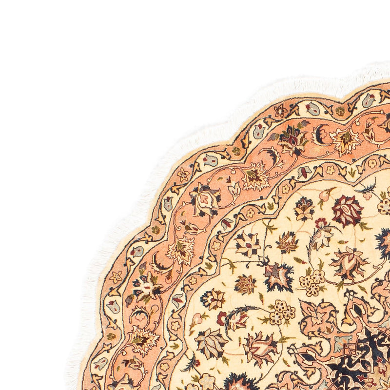 Perzisch tapijt - Tabriz - Royal rond  - 150 x 150 cm - beige