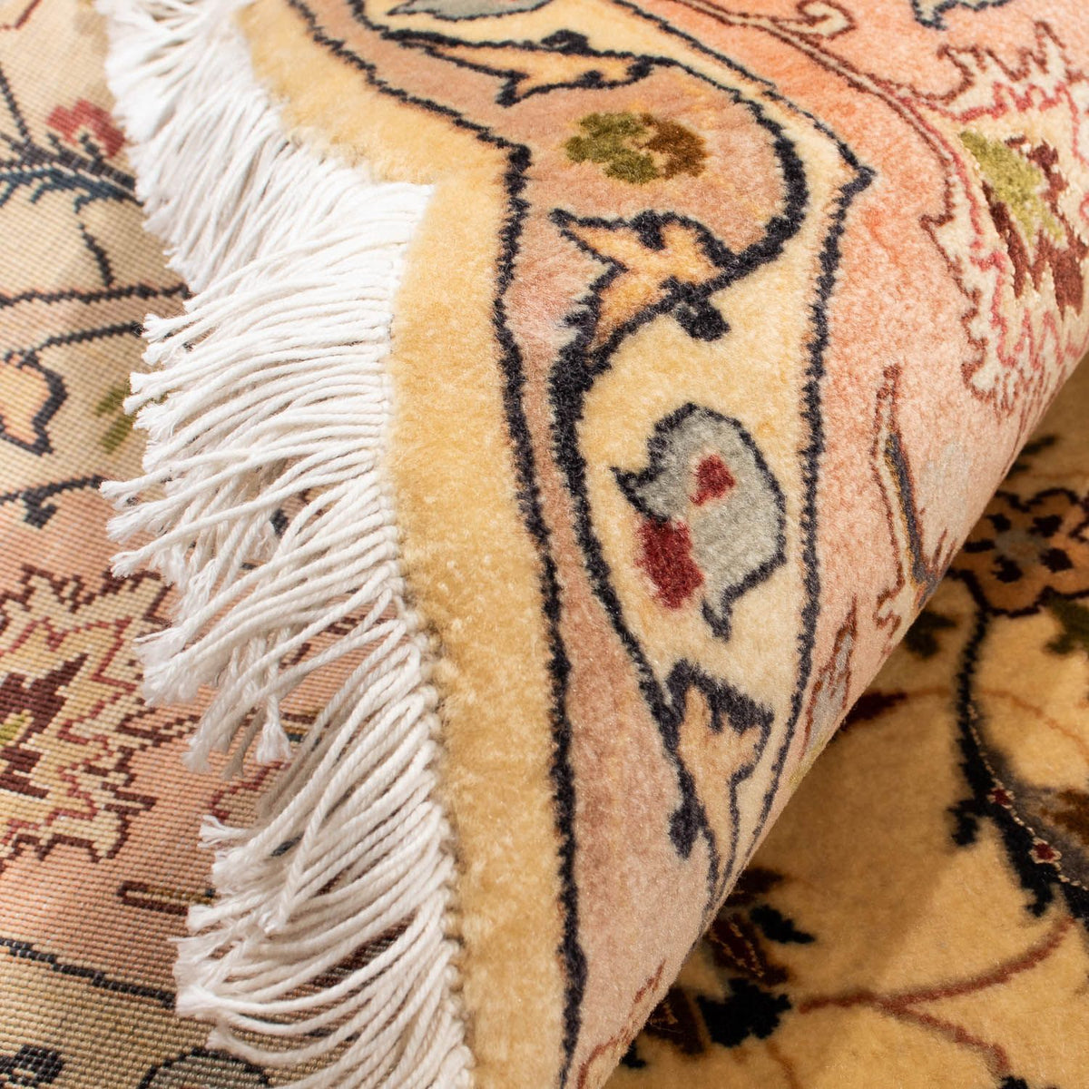 Perzisch tapijt - Tabriz - Royal rond  - 150 x 150 cm - beige