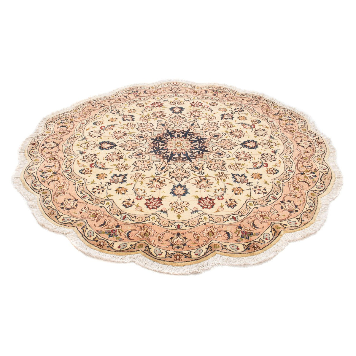 Perzisch tapijt - Tabriz - Royal rond  - 150 x 150 cm - beige