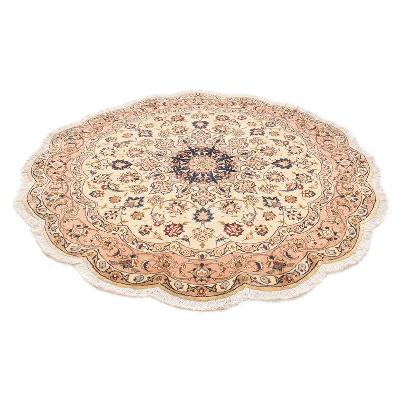 Perzisch tapijt - Tabriz - Royal rond  - 150 x 150 cm - beige