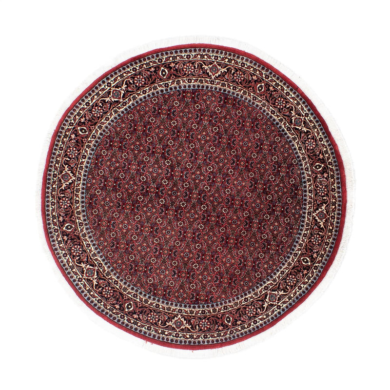 Perzisch tapijt - Bijar rond  - 160 x 160 cm - donkerrood