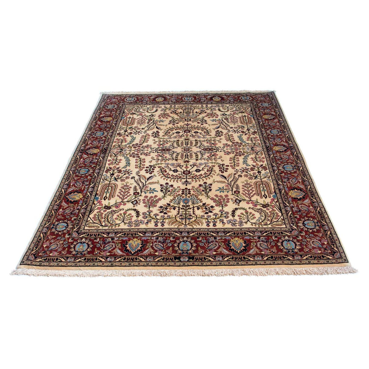 Perzisch tapijt - Ghom - 207 x 142 cm - beige