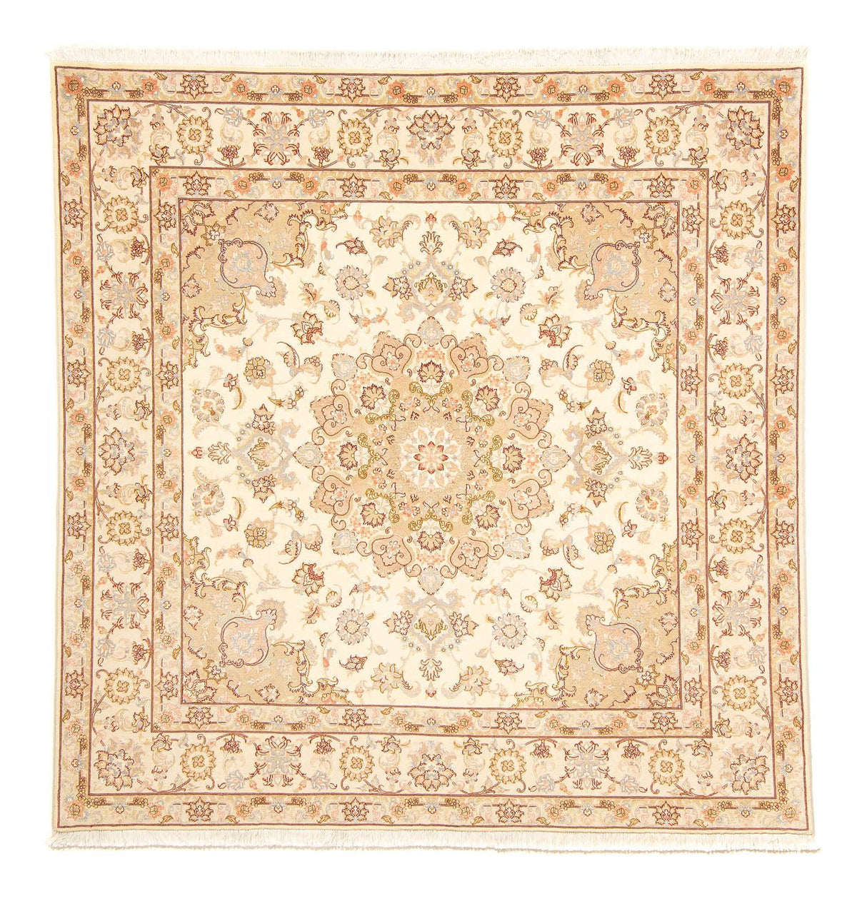 Perzisch tapijt - Tabriz - Royal vierkant  - 206 x 202 cm - beige