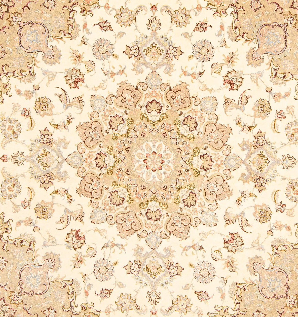 Perzisch tapijt - Tabriz - Royal vierkant  - 206 x 202 cm - beige