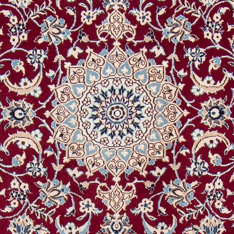 Loper Perzisch tapijt - Nain - Koninklijk - 393 x 89 cm - donkerrood