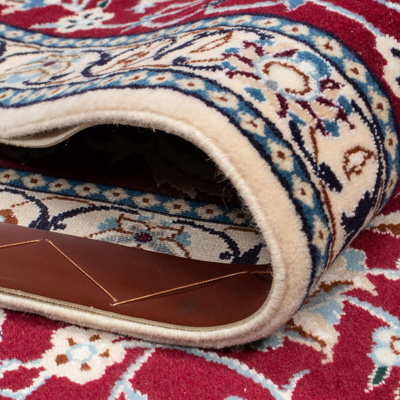 Loper Perzisch tapijt - Nain - Koninklijk - 393 x 89 cm - donkerrood