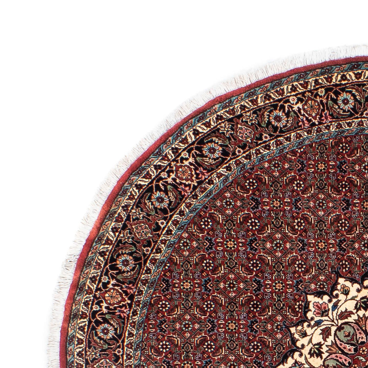 Perzisch tapijt - Bijar rond  - 158 x 158 cm - donkerrood