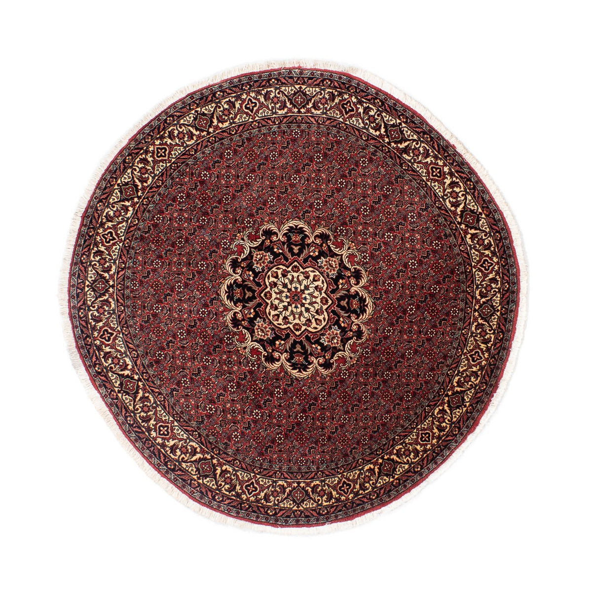 Perzisch tapijt - Bijar rond  - 150 x 150 cm - donkerrood