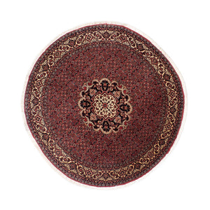 Perzisch tapijt - Bijar rond  - 150 x 150 cm - donkerrood