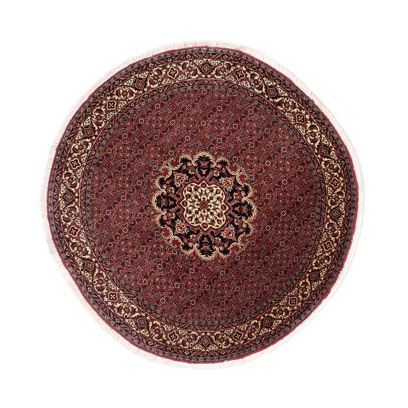 Perzisch tapijt - Bijar rond  - 150 x 150 cm - donkerrood
