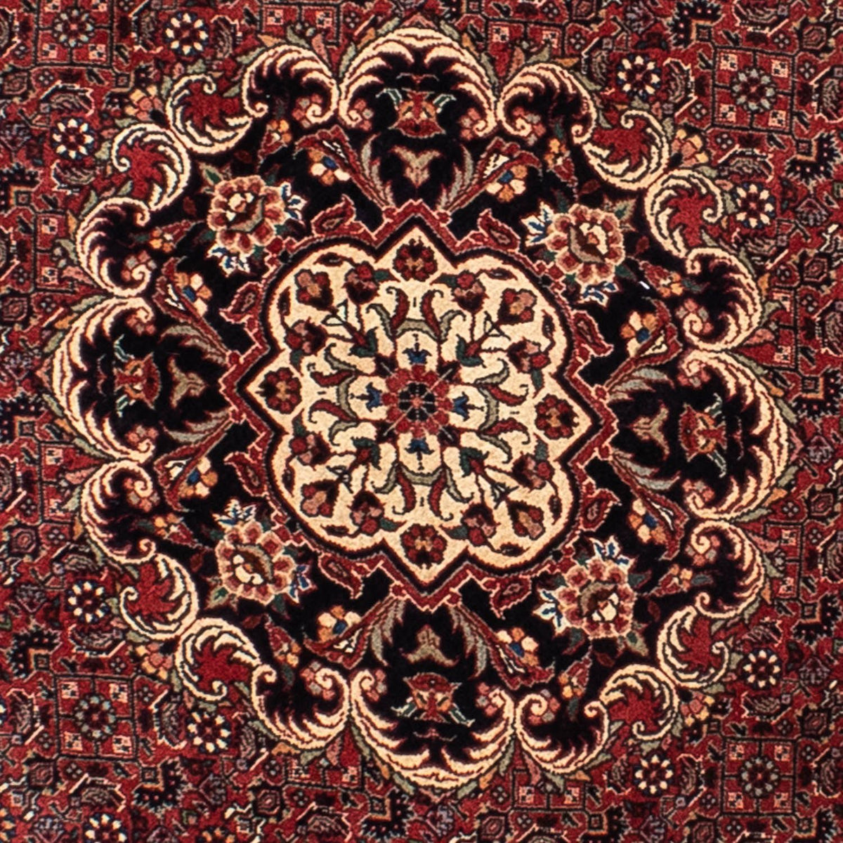 Perzisch tapijt - Bijar rond  - 150 x 150 cm - donkerrood