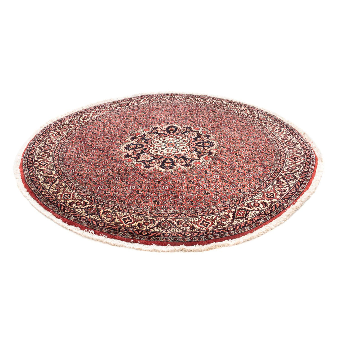 Perzisch tapijt - Bijar rond  - 150 x 150 cm - donkerrood