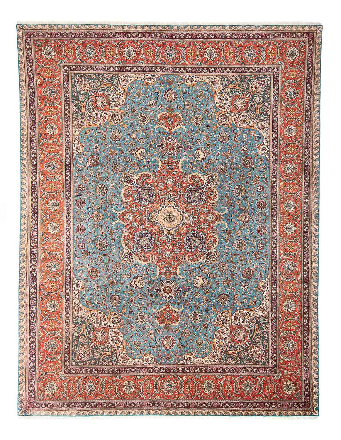 Perzisch tapijt - Tabriz - Royal - 395 x 304 cm - lichtblauw