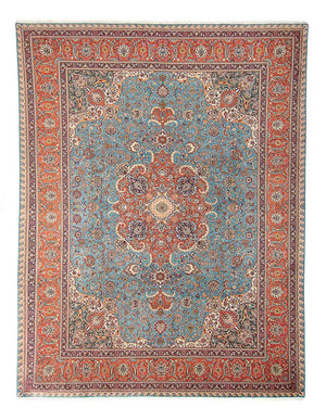 Perzisch tapijt - Tabriz - Royal - 395 x 304 cm - lichtblauw