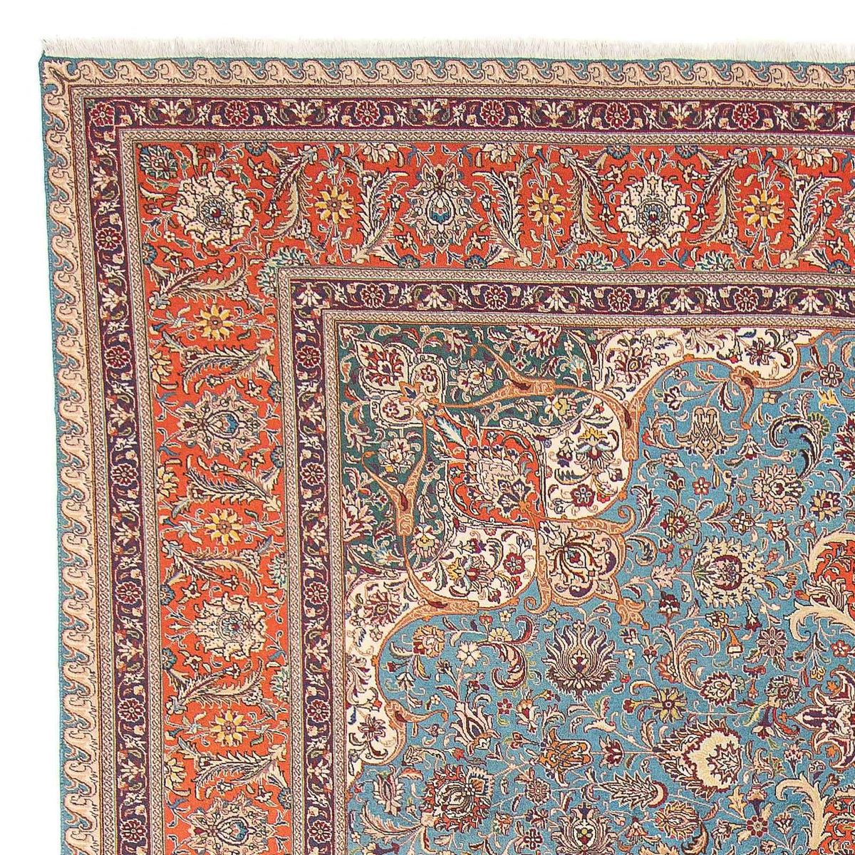 Perzisch tapijt - Tabriz - Royal - 395 x 304 cm - lichtblauw
