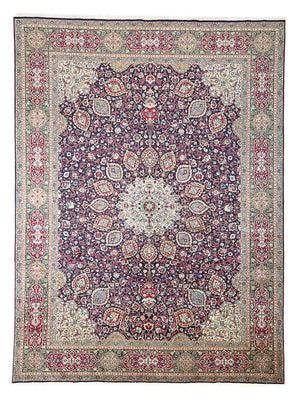 Perzisch tapijt - Tabriz - Royal - 401 x 300 cm - donkerblauw
